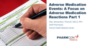 adverse medication events pharmacy ce